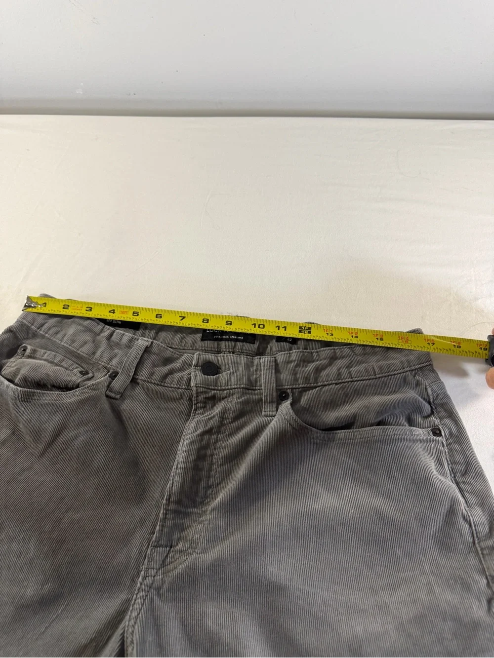 Lucky Brand 121 Slim Gray Corduroy Pants 34x32 Stretch Cord
